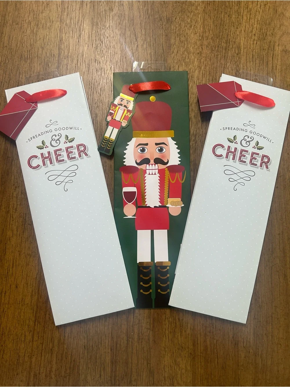Wine gift bags - set of 3 - great for holiday gifting! 🍷🎄🎁 Nutcracker & Cheer